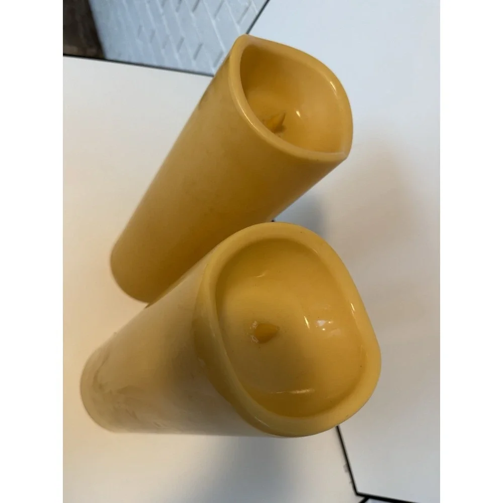 Gerson Everlasting Glow LED Pillar Candles‎ Set of 2 Gold 17